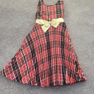 Ashley Ann Red Plaid Dress with Bow